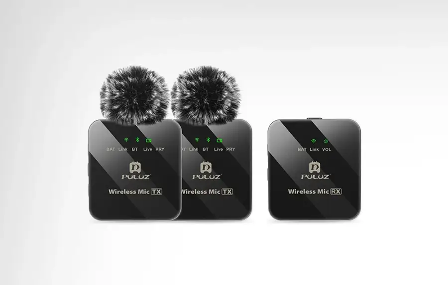 System mikrofonów bezprzewodowych Puluz Wireless Lavalier Microfone (2 TX + 1 RX)